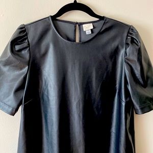 A New Day short sleeve a-line Vegas leather polyurethane dress size S